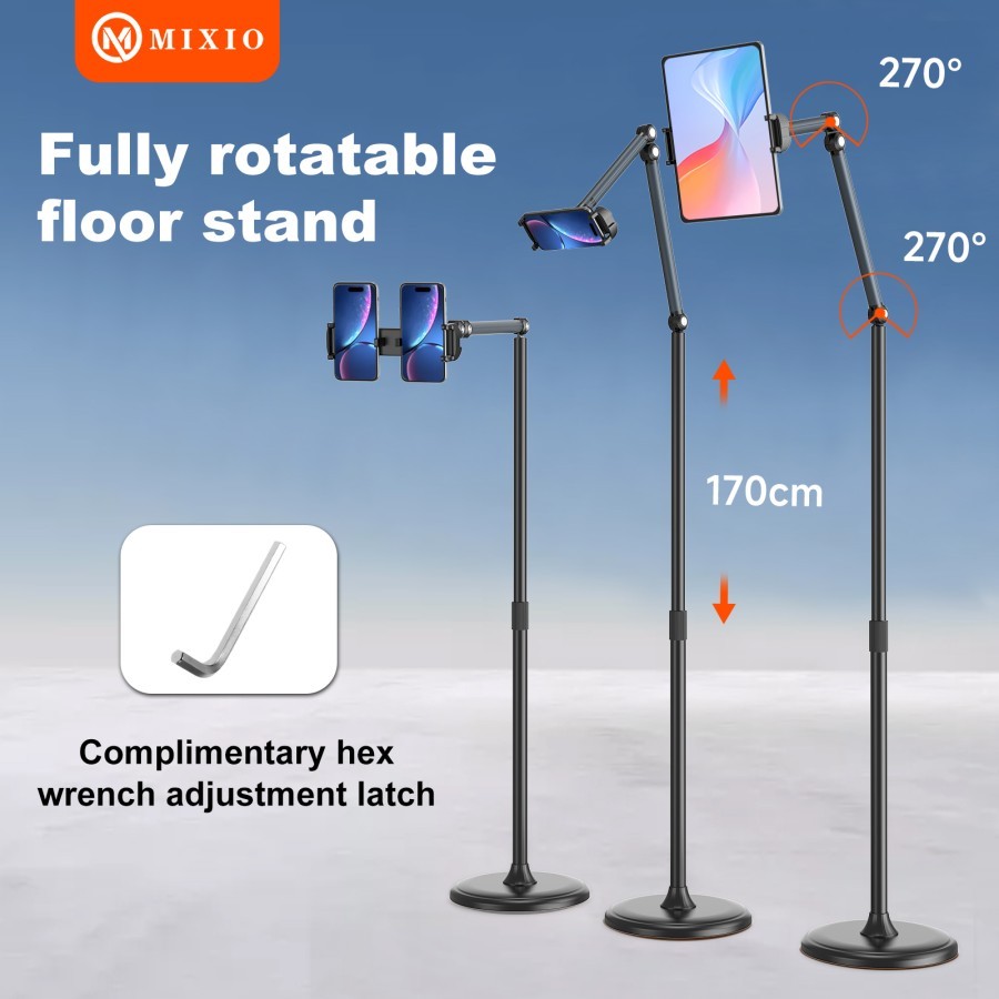 MIXIO - S99 Lazypod Lantai 1.35M Stand Ranjang Phone Holder Hp Tablet