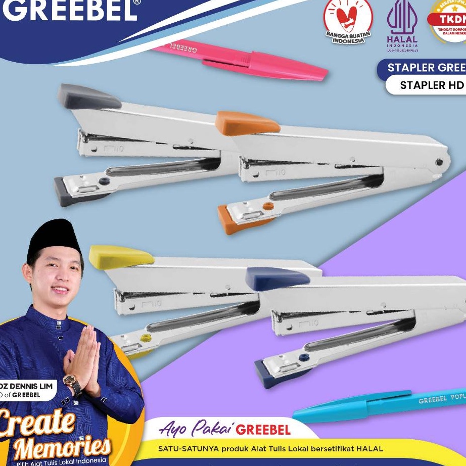 

KUALITAS OKE GREEBEL Stapler HD1 Staples Cekrekan Jegrekan Stepler Jepretan Kapasitas 16 Kertas