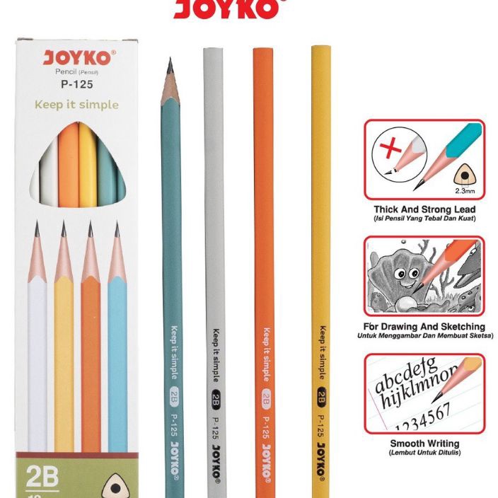 

HARGA GROSIR PENSIL 2B P125 TRIAGONAL GRIP isi 12 pcs