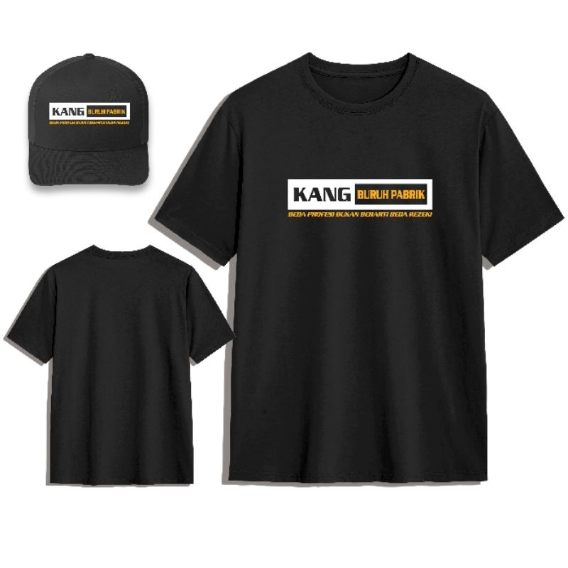 KAOS KERJA  BURUH PABRIK BONUS TOPI