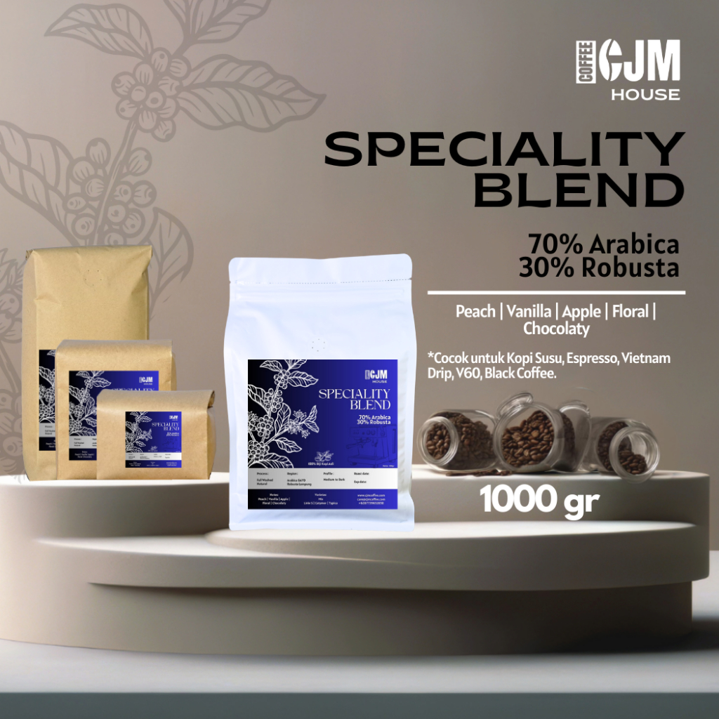 

1Kg 70% Arabika 30% Robusta | CJM Coffee House | Kopi Premium Asli | House Blend GayoXLampung