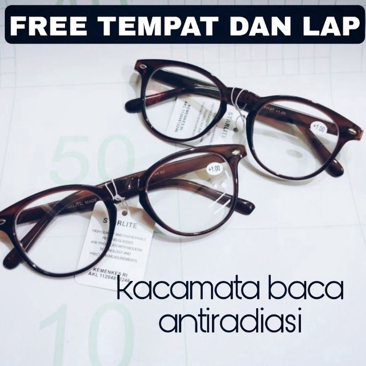 Promo Sekarang  Kacamata Plus Anti Radiasi kacamata baca plus antiradiasi pria dan wanita model bula