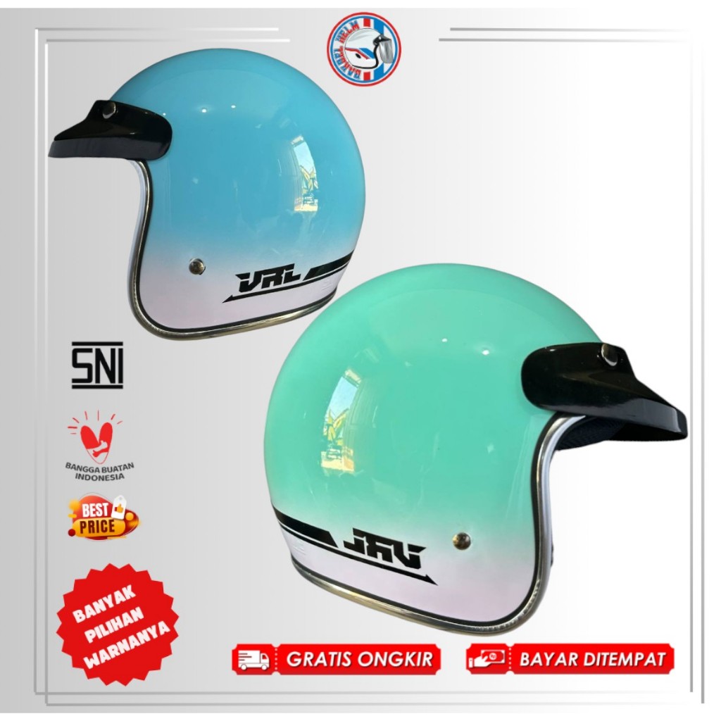 Helm Bogo Dewasa Pria Wanita List Chrome Hlm VRL Premium SNI