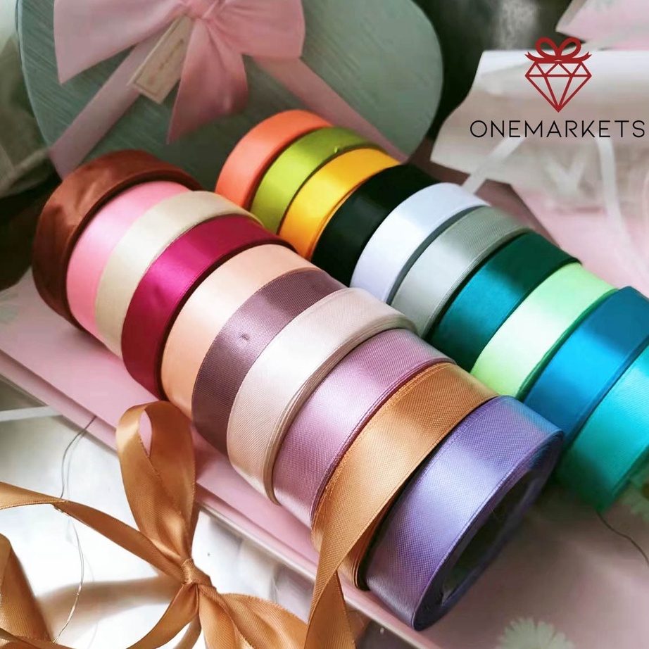 

TERBAIK 1ROLL Pita Satin Polos 2cm Pita kerajinan tangan PL4