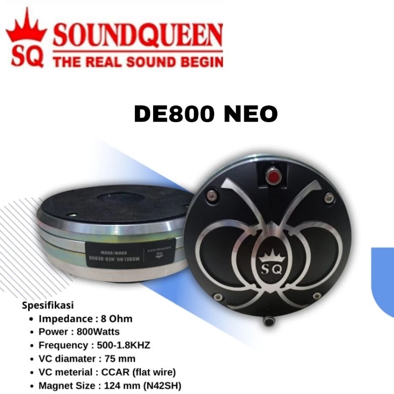Driver Tweeter Neo DE-800 Soundqueen. Soundqueen DE800