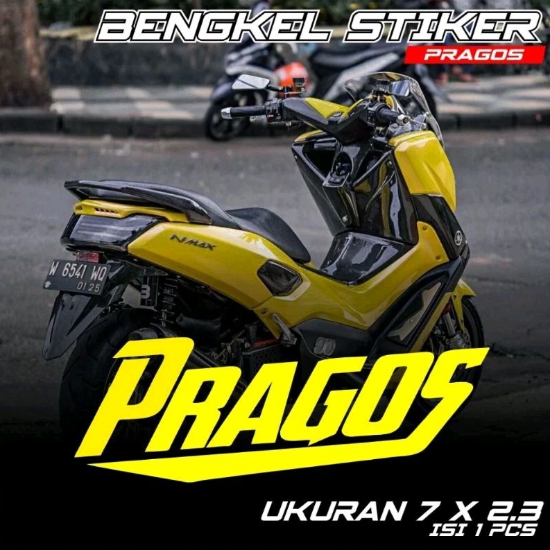 Sticker Motor PRAGOS Hologram Auto Mengkilap Keren