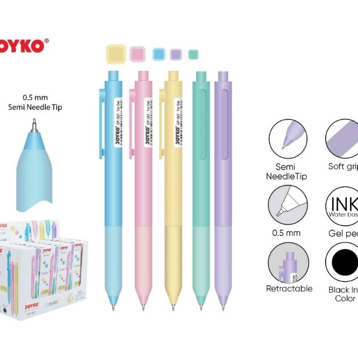 

KUALITAS TERBAIK Pulpen YOI Gel GP367 5 mm 1 Kotak Isi 5 Pcs