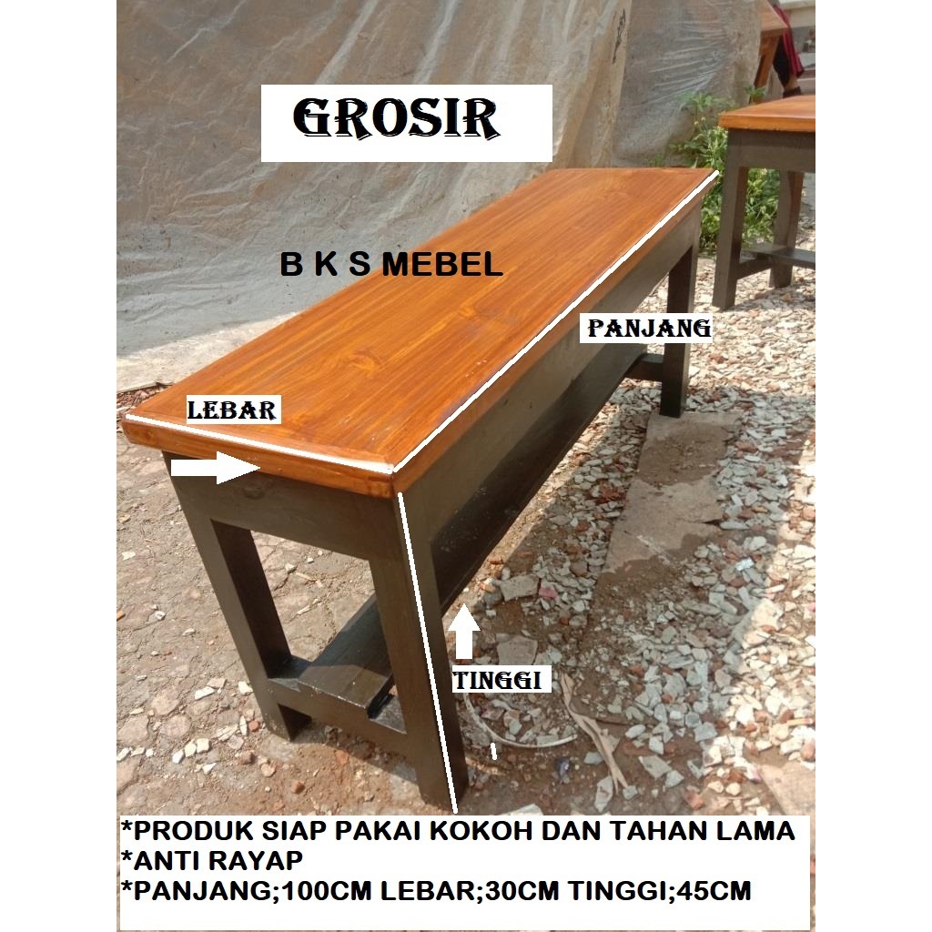 kursi makan kursi kayu jai belanda panjang100cm lebar 30cm tinggi45cm SIAP PAKAI