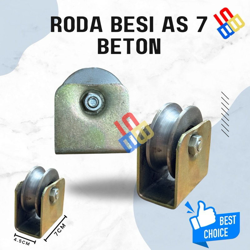 Roda Pagar Besi Tebal Roda 7 Beton U Siku / Roda As 7” Inch / Roda Pagar Tebal dan Kokoh