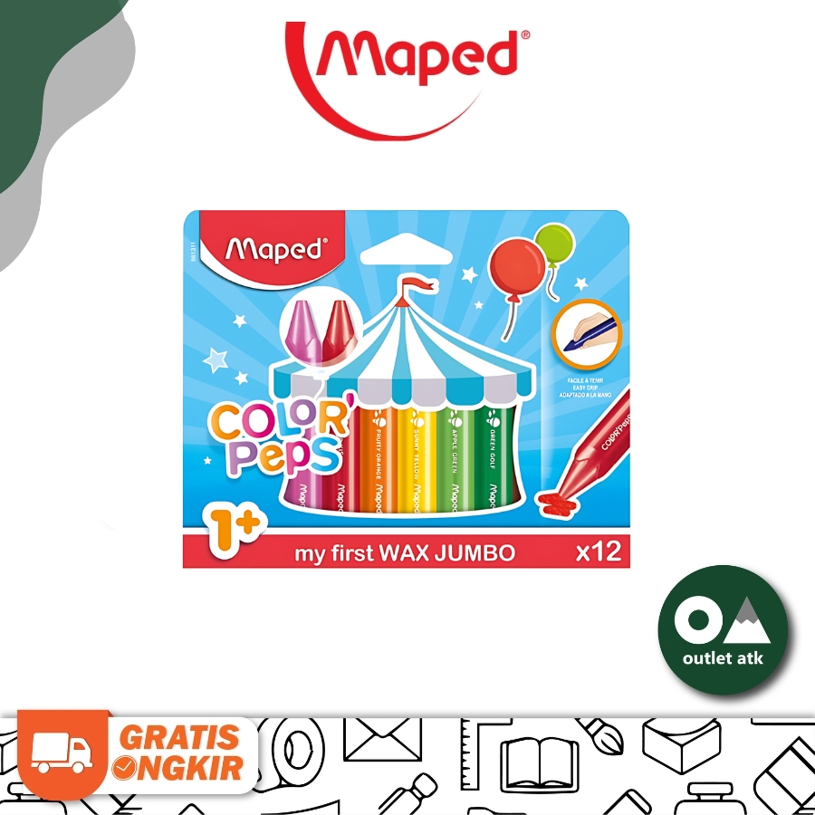 

Maped Colorpeps My First Wax Jumbo Crayon 12 Colors - Crayon Warna Anak Prancis Ori