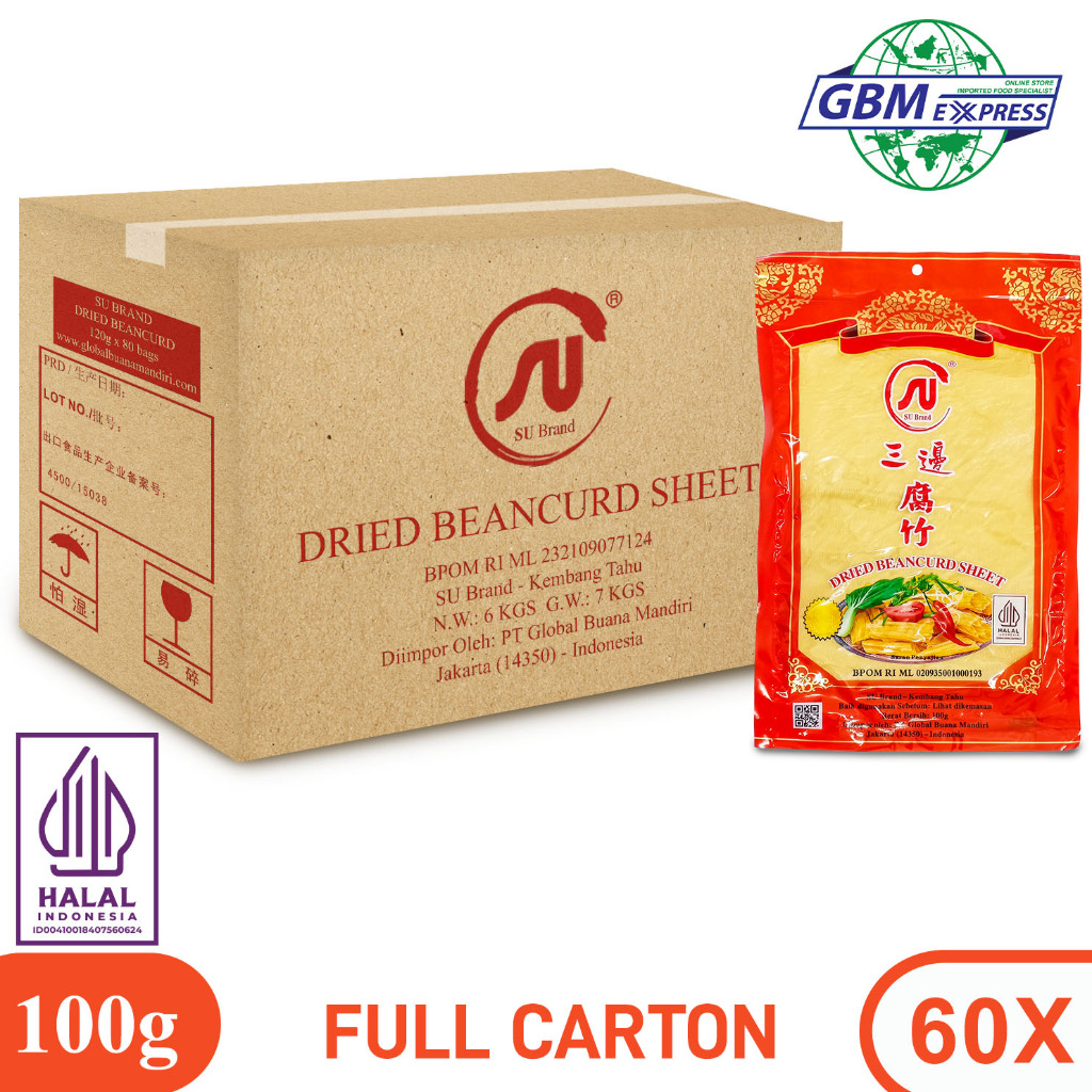 

SU Brand Kembang Tahu Lebar Tofu 100g - Full Carton 60pcs