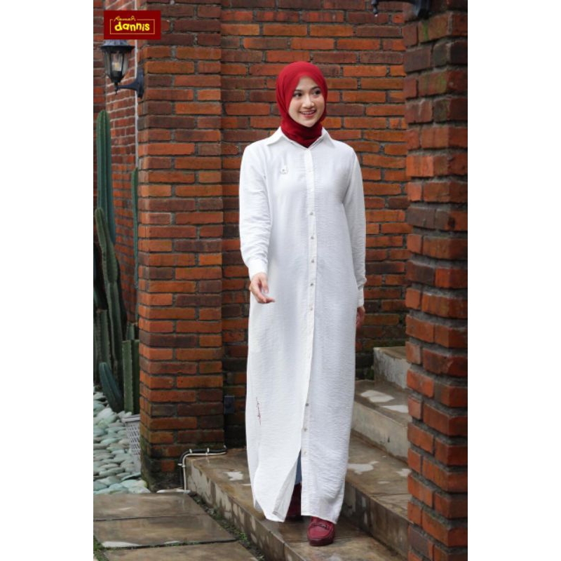 Gamis wanita dewasa D' Rose daily by dannis collection/dannis putih, hitam dan ungu
