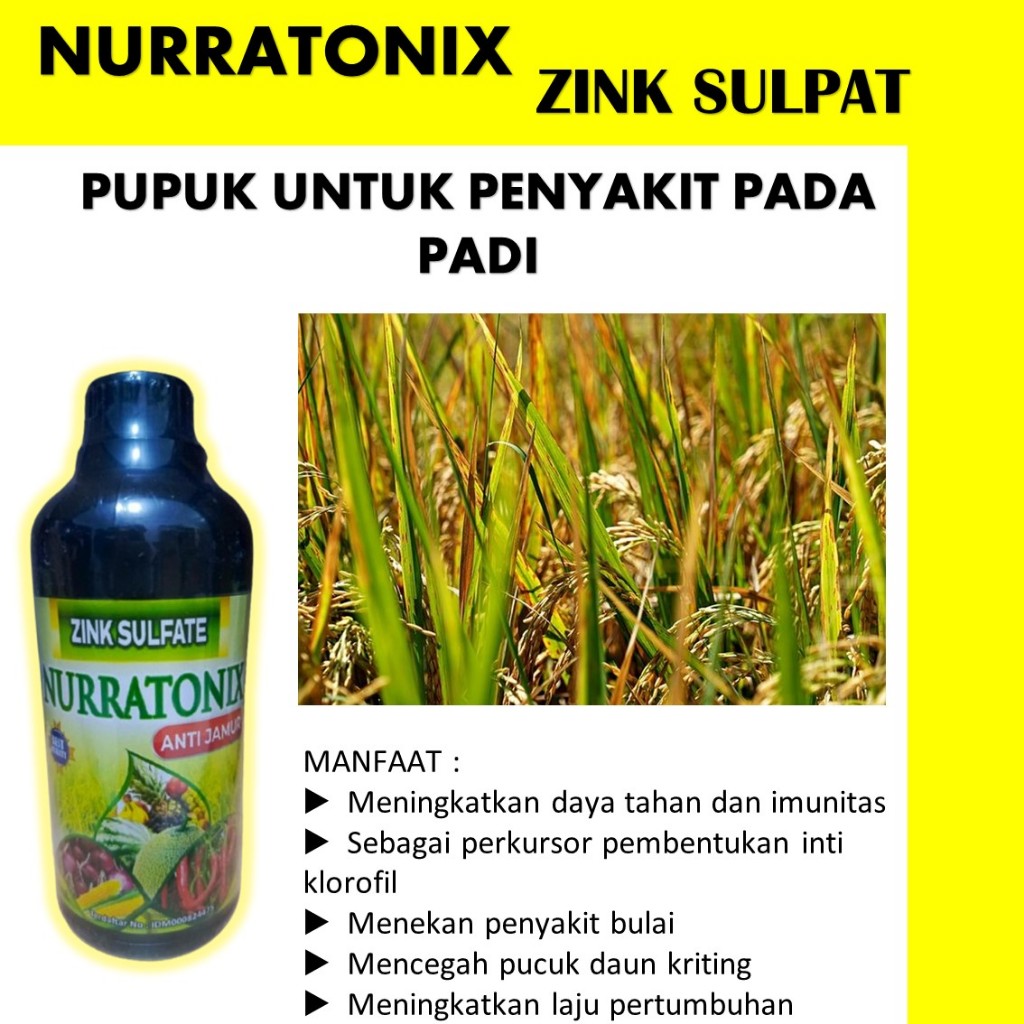ZINK NURRATONIX  500ml Fungisida & Bakterisida Hayati Obat Hama Penyakit Merah pada Padi Ampuh - Oba