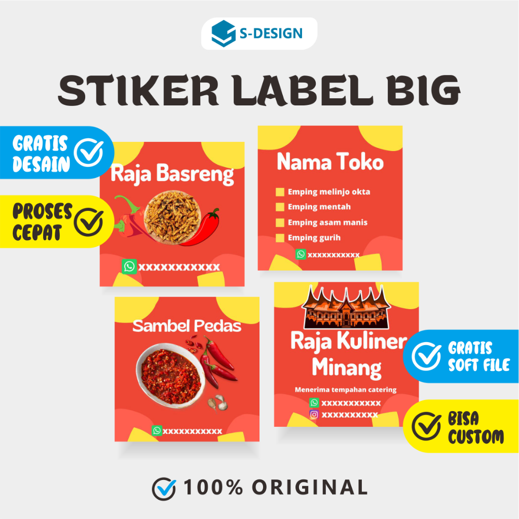 

STICKER/STIKER/STIKER KOTAK/STIKER BOX/STIKER FOOD/STIKER MEREAH/STIKER KULINER/STIKER SAMBEL/STIKER WARNA/STIKER LABEL/STICKER CUSTOM/STIKER CUSTOM/STIKER FULL WARNA/STIKER POTONG/STIKER CUTTING/STICKER LABEL/LOGO MAKANAN/STIKER KEMASAN