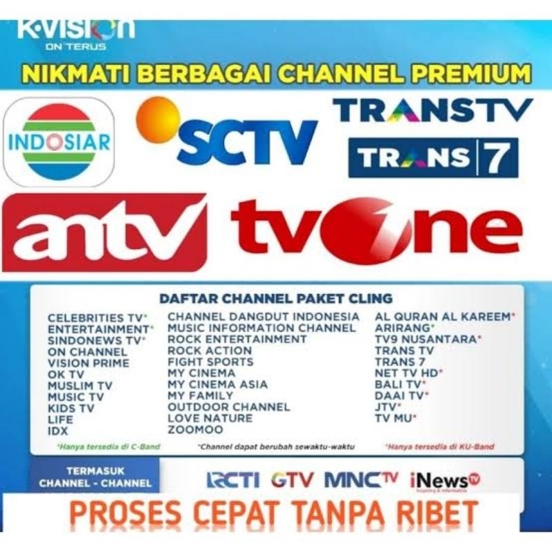 TERMURAH K vision/OPTUS Paket Cling 30/180 CL01 CL02 CL03 CL04 CL06 MNC Cling 1 TAHUN (PROSES SUPER 