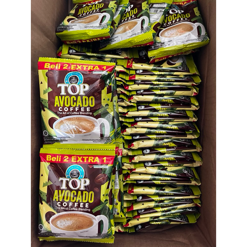 

Top Coffe Avocado 20gr (Harga 1 renceng isi 15 sachet) Top coffe/ Top Avocado / Top Kopi Murah / Kopi Viral