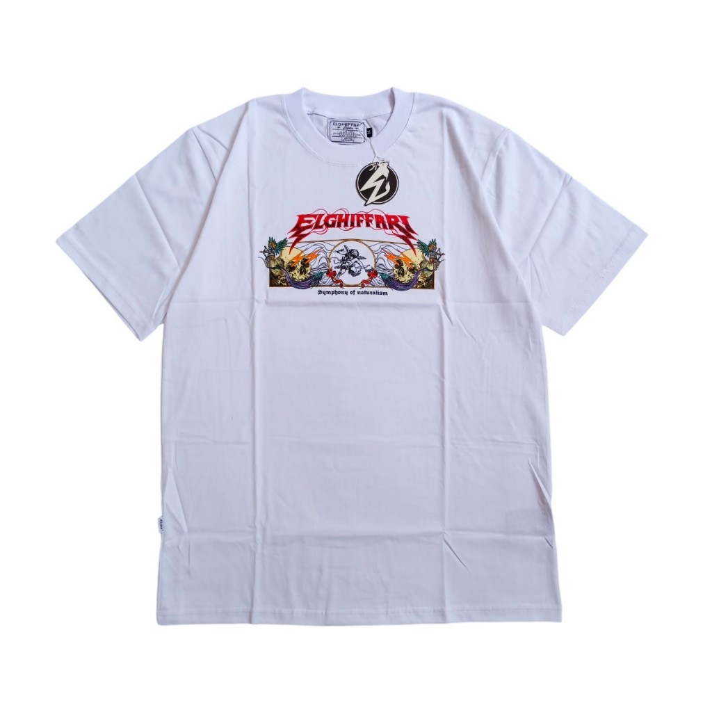 ELGHIFFARI Oversize Tshirt Symphony Of Naturalism White