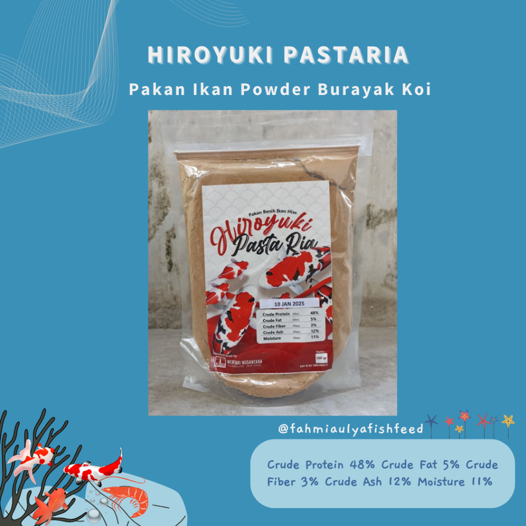 Hiroyuki Pastaria 500gr Super Bulky Pakan Ikan Powder Burayak Koi Koki