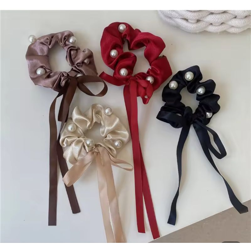 Scrunchie Iket Rambut Korea | Ikat Rambut Pita Korea