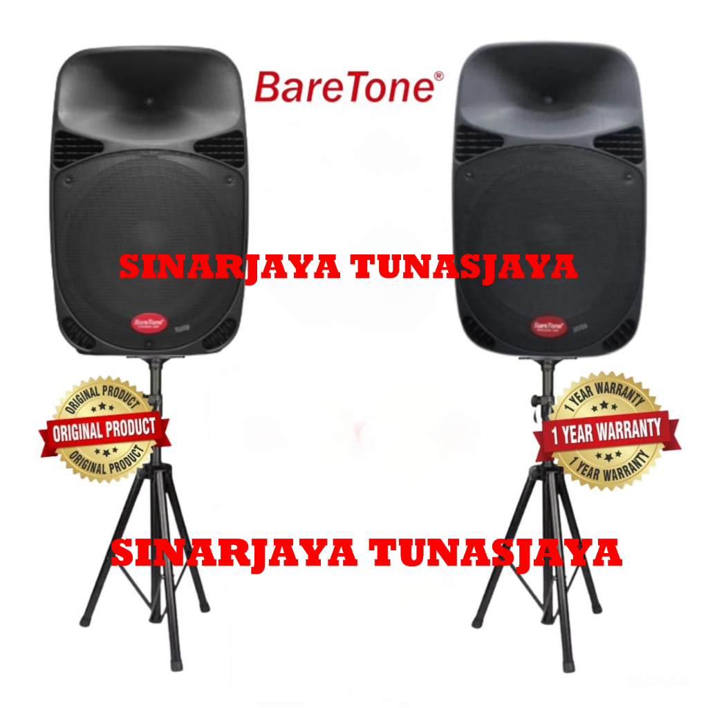 Paket speaker Aktif Pasif baretone 15 inch plus stand