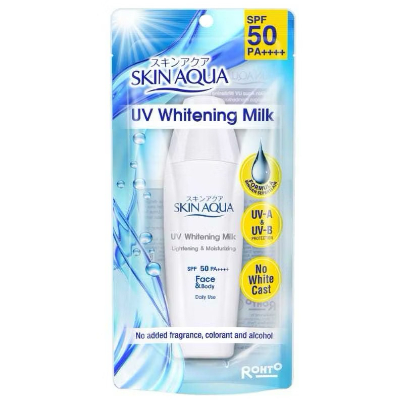 SKIN AQUA UV WHITENING MILK SUNSCREEN SPF 50+++ LIGHTENING MOISTURIZING