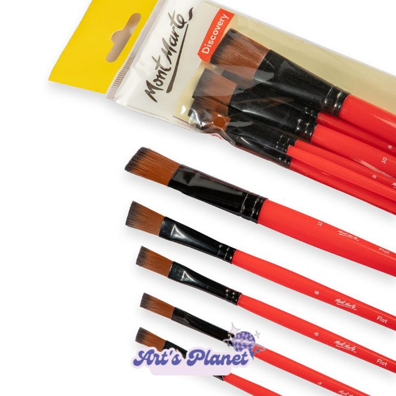 

Mont Marte Assorted Paint Brush Set Discovery 6pc | Kuas Cat Lukis