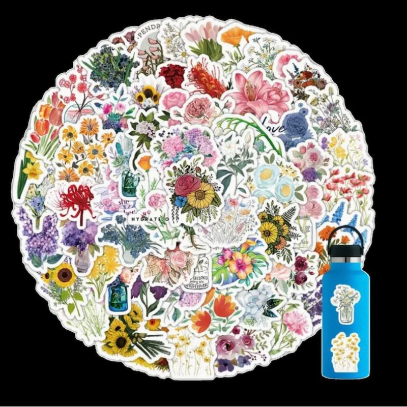 

50PCS+ STICKER SET FLOWER | STICKER BUNGAN AESTHETIC | STICKER MACAM-MACAM BUNGA