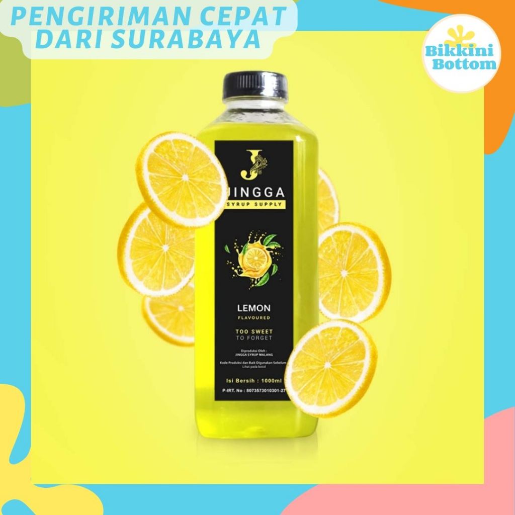 

JINGGA Lemon Syrup 1000 ml - Sirup Lemon Untuk Mocktail Coffee Cocktail