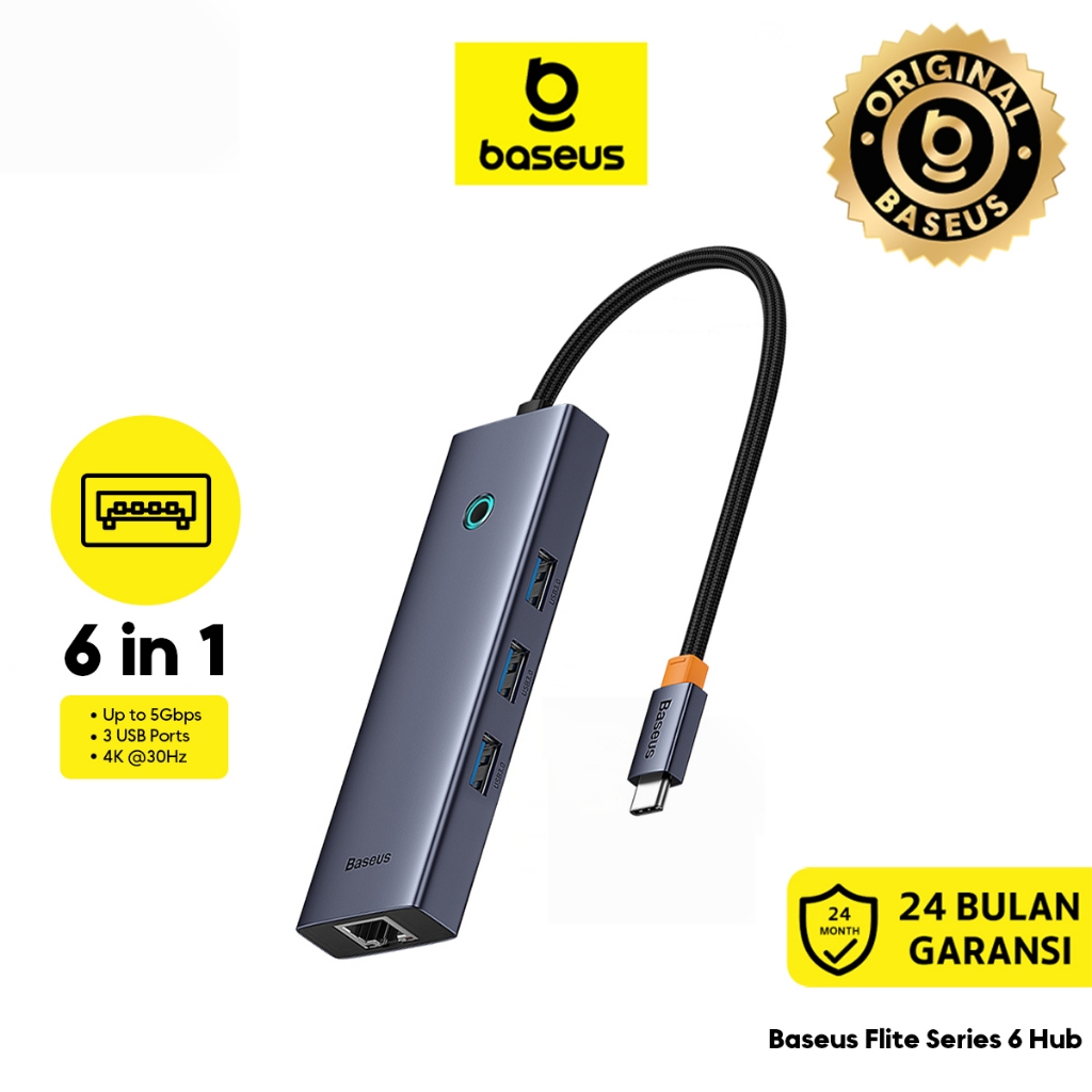 Baseus Flite Series 6 Port USB HUB Docking Station Type-C to HDMI Laptop Port