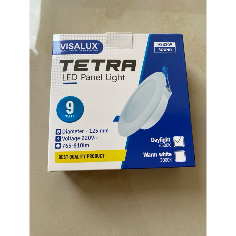 Lampu Downlight Plafon Led Panel Inbow 125mm Visalux Tetra VS8309 9Watt Daylight 6500K