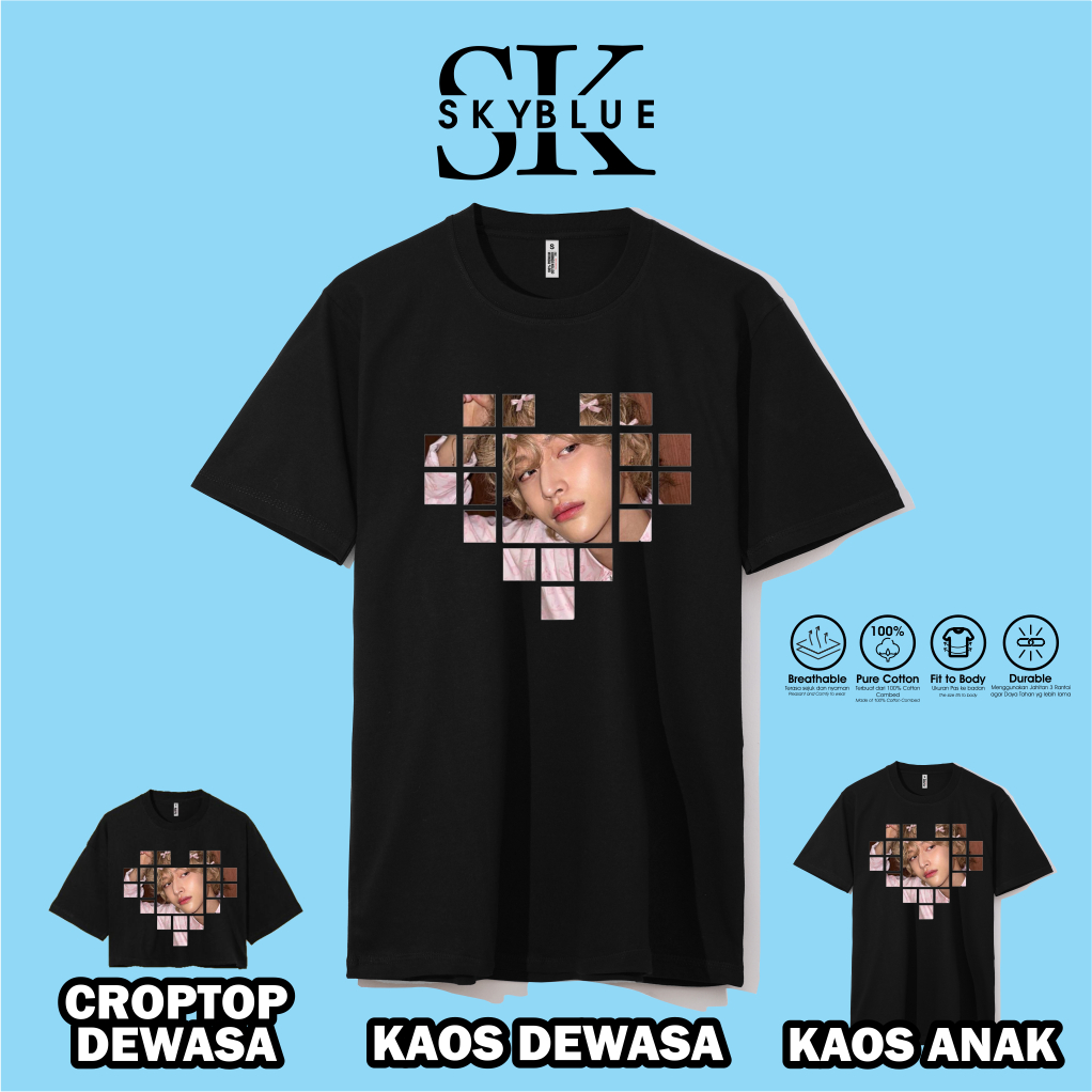 kaos baju kpop oversize cotton combed croptop custom kumpulan kpop