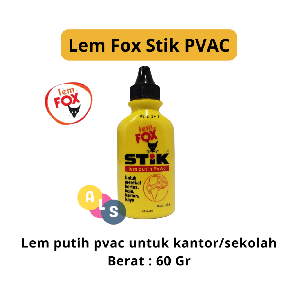 

LEM FOX STIK LEM PUTIH SERBAGUNA 60 GRAM