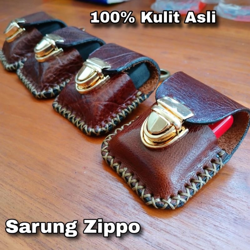 Sarung korek Zippo kulit asli premium