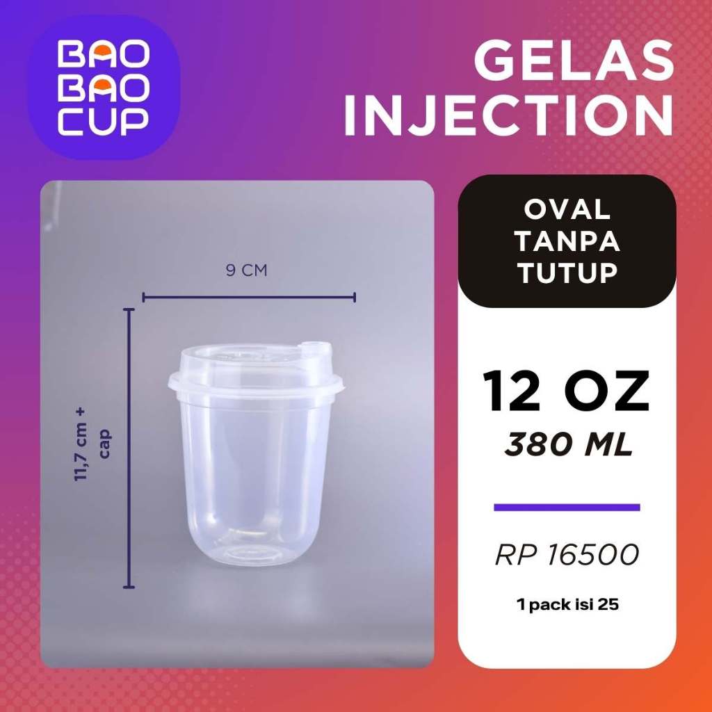 Cup 12 oz/380 ml injection -Tanpa Tutup
