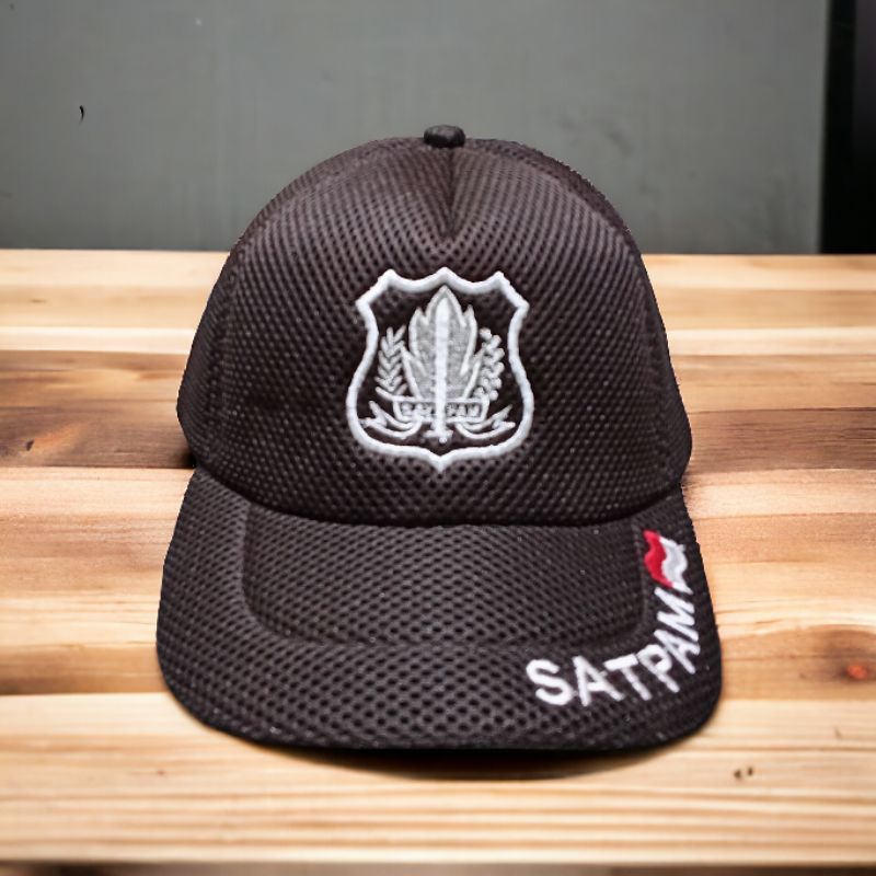 topi satpam coklat  topi satpam terbaru coklat