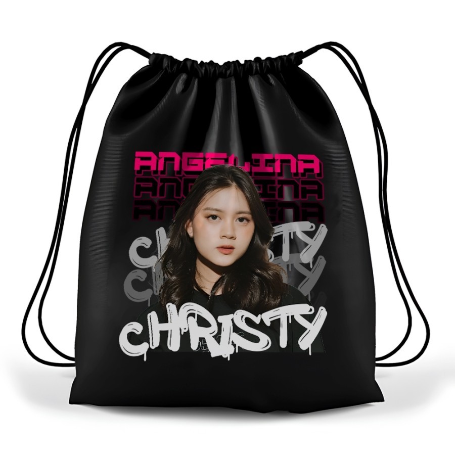 Tas Serut Drawstring Bag StringBag Member My Oshi Christy JKT 48 Gym sack Gymsack olahraga fitness s