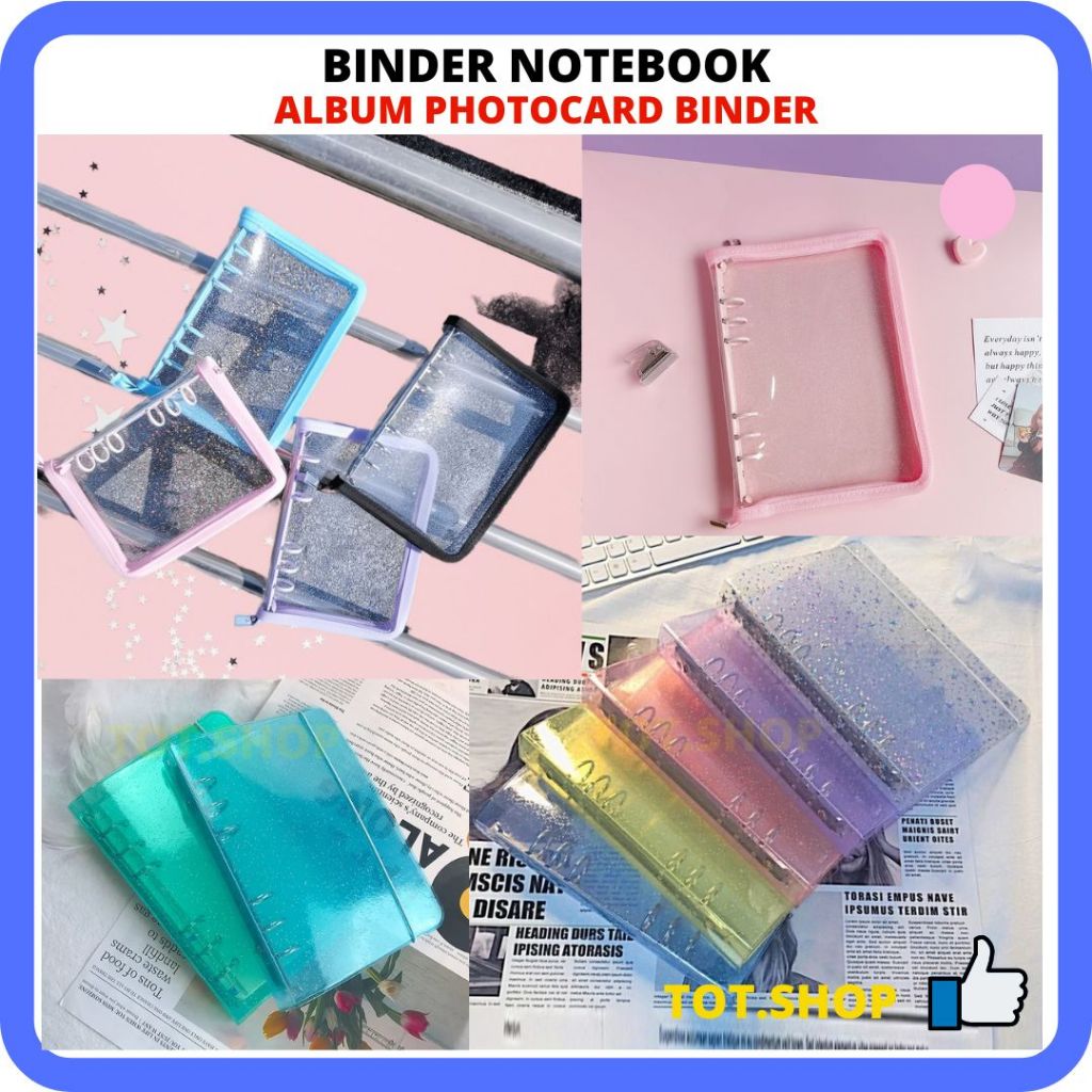 

DIY BINDER NOTEBOOK PVC STRAP Jurnal Album Photocard Koleksi album idola warna aesthetic 6 Ring