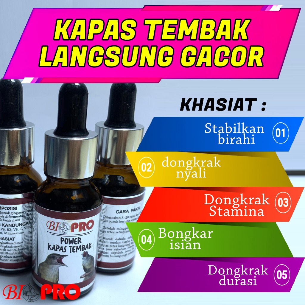 PENGGACOR SEKETIKA BURUNG KAPAS TEMBAK BIOPRO POWER KAPAS TEMBAK JOS GANTANGAN TERBUKTI
