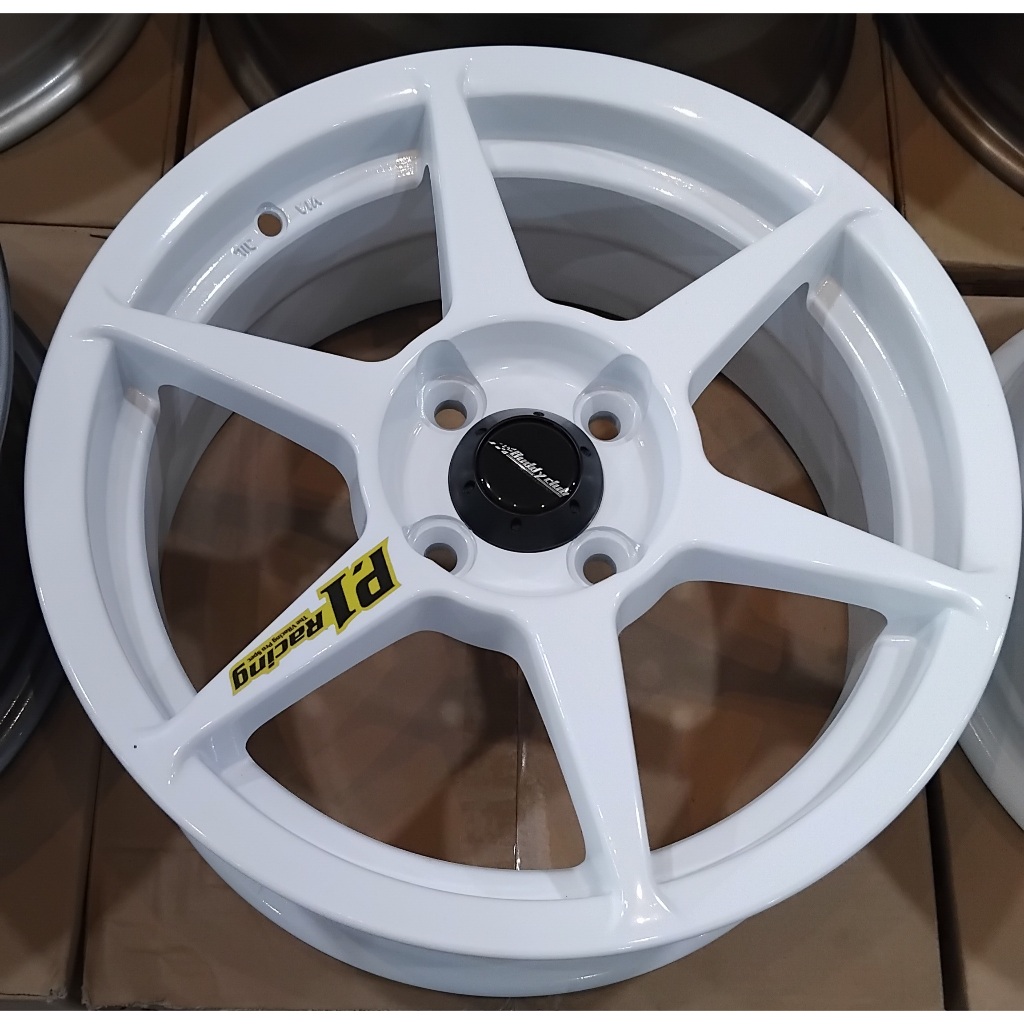 VELG RACING ROSSI P1 WARNA WHITE GLOSS RING 15 LEBAR 6.5 LOBANG 4 PCD 100 ET 42