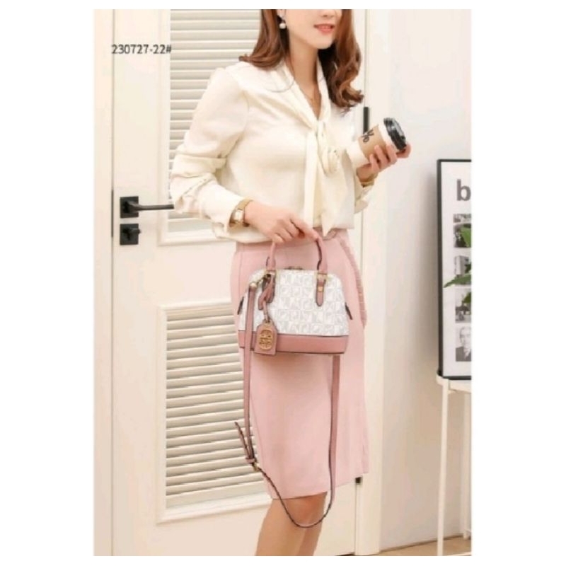 Tas bonia alma putih pink