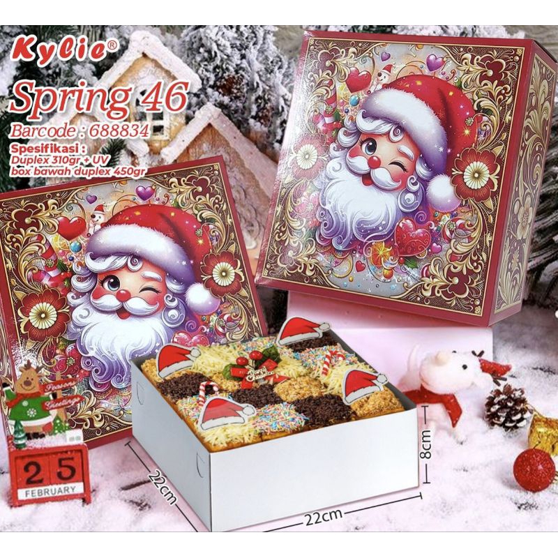 

Box Cake Natal Christmas Spring 46 22x22x8cm (5pcs)