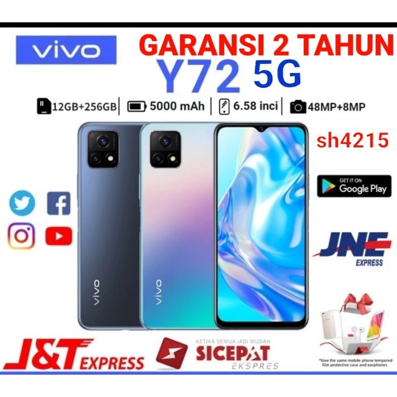 PROMO VIVO Y72 5G 12GB 256GB FULLSET GARANSI 2 TAHUN