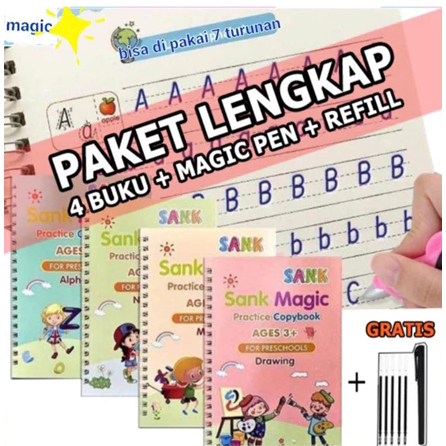 

MAGIC BOOK - SANK MAGIC BOOK - Buku Sank Book Magic Sank Magic book 1 Set isi 4 Buku + pulpen