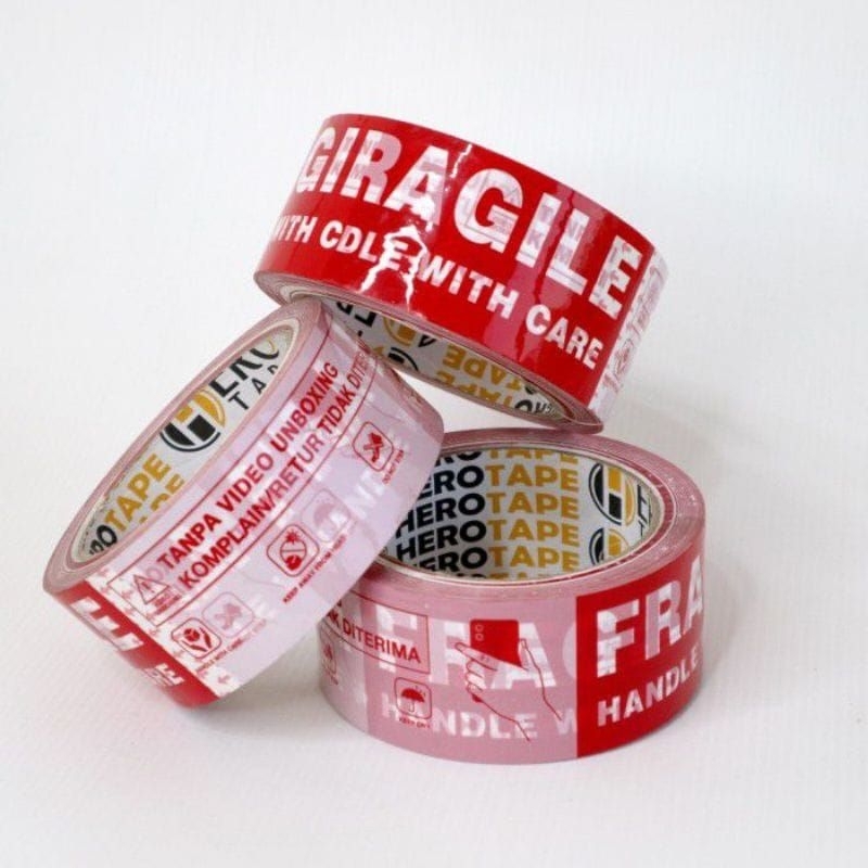 

Lakban FRAGILE UNBOXING (HERO TAPE 45 mm x 70 Yard )