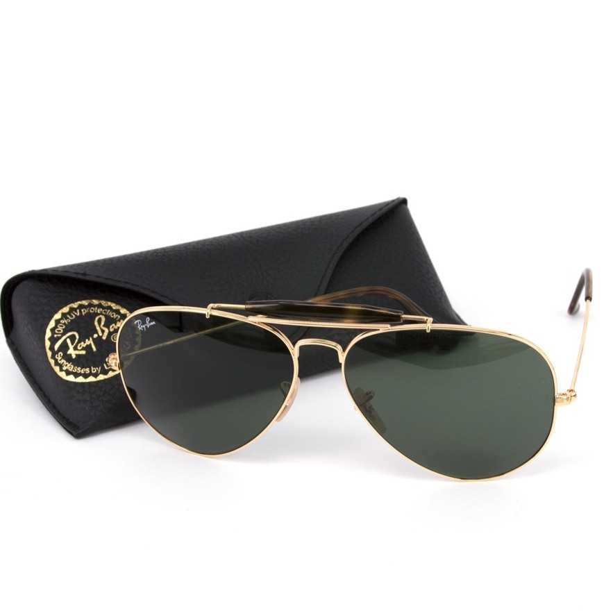 KACAMATA Rayban Outdoorsman II RB 3029 Gold Lens Green Original