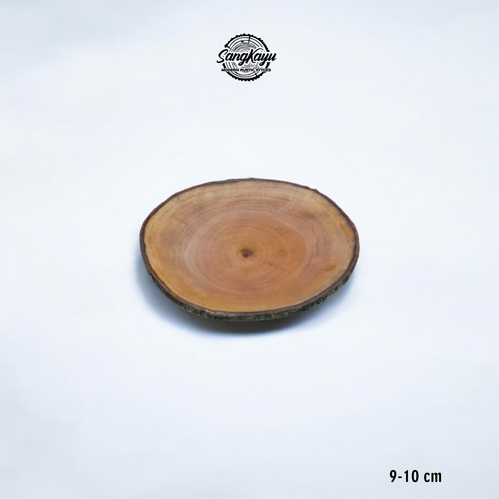 SangKayu Wooden Plate Piring Kayu Kecil Tempat Saus Sambal Snack Makanan Buah