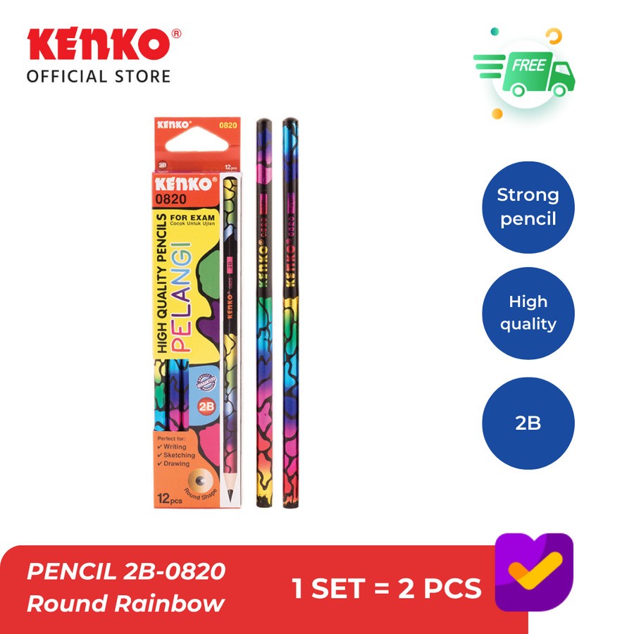 

KENKO PENCIL / Pensil Kayu 2B-0820 Round Rainbow