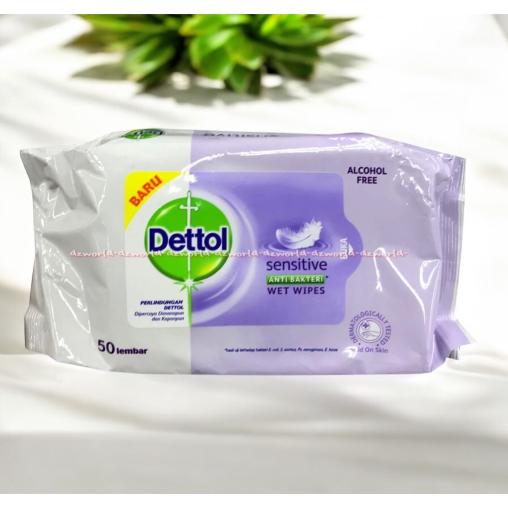 Dettol Sensitive Anti Bakteri 50Lembar Melindungi Anda Dari Kuman Detol Wet Tissue Tisu Basah Antiba