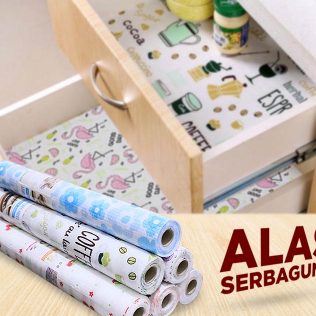 DISKON AKHIR BULAN Alas Serbaa Ukuran 3x2cm Motif Cantik Anti Air  Anti Slip  Alas Laci Rak Lemari P