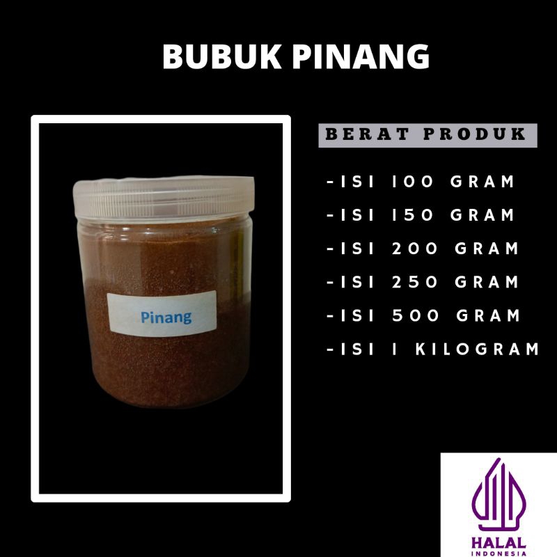 

Bubuk pinang rempah herbal 100% murni